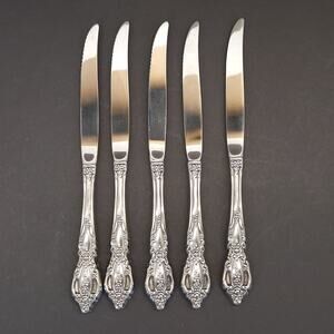 Oneida Deluxe Monte Carlo Stainless Hollow Knife Ornate Baroque Replacement 5pcs
